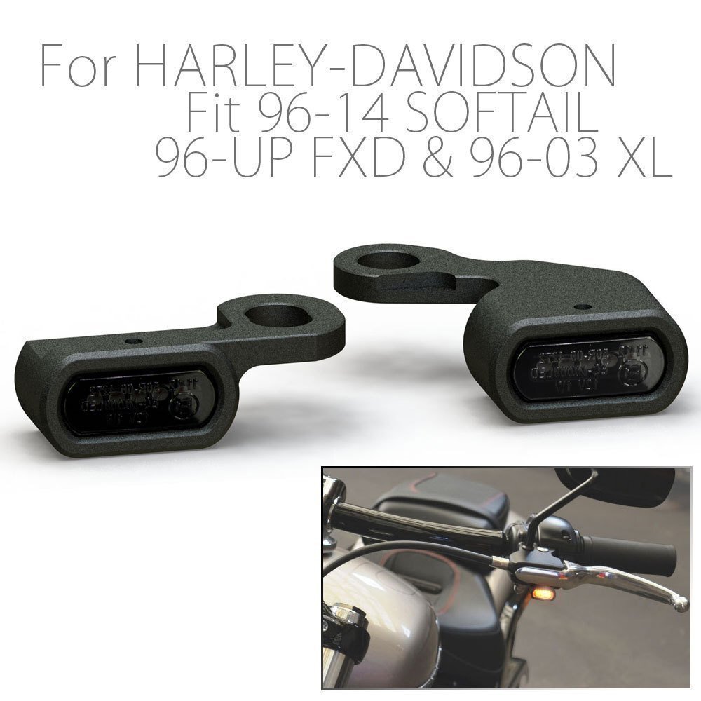 ハーレー スポーツスター ソフテイル ダイナ LED リロケーション マイクロミニウインカー ブラックボディ スモークレンズ XL883N XL883R拍卖