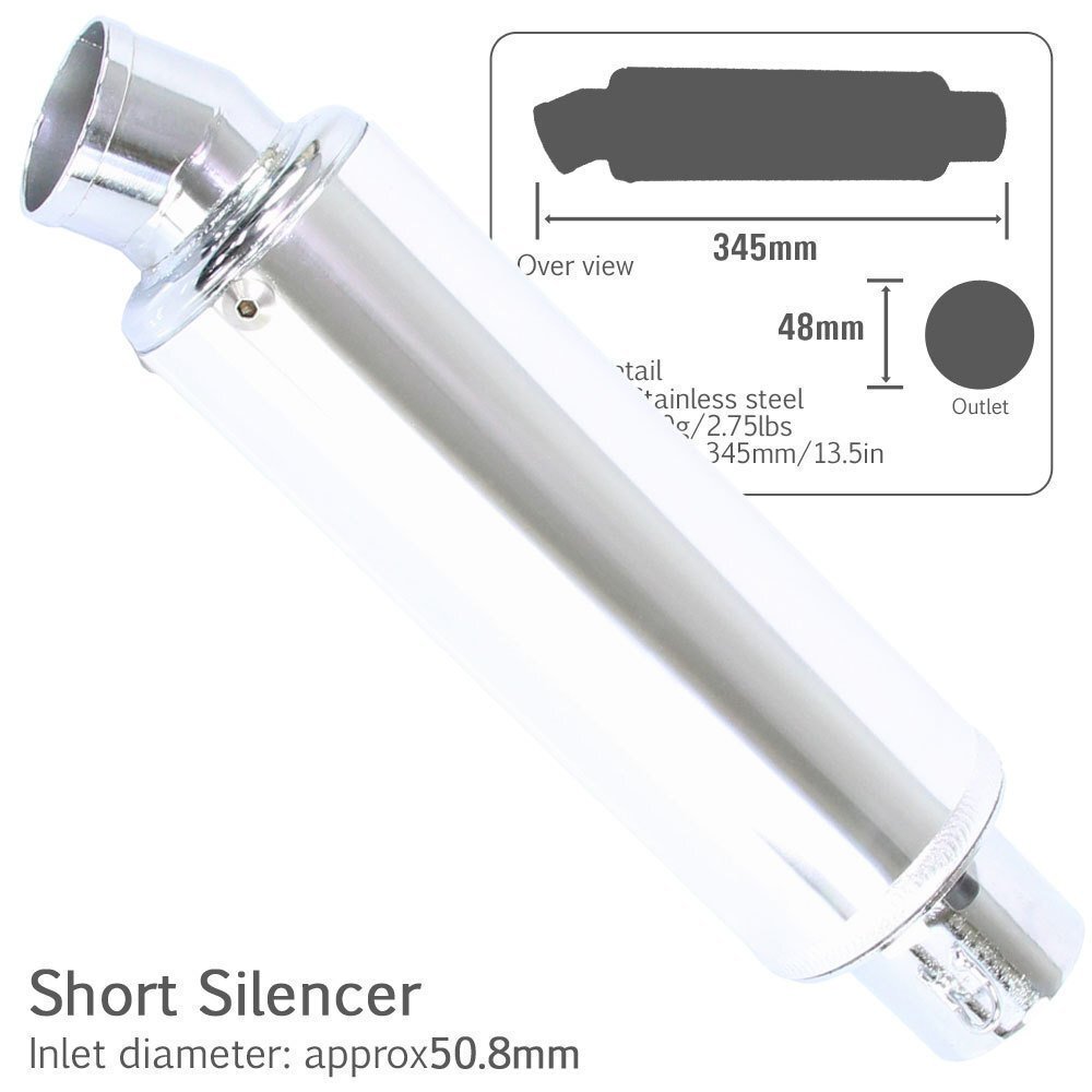 汎用 差込径 φ50.8 アルミ製 サイレンサー 80φx240mm スリップオン マフラー シャリー CF50 グロム MSX125/SF エイプ NS1拍卖