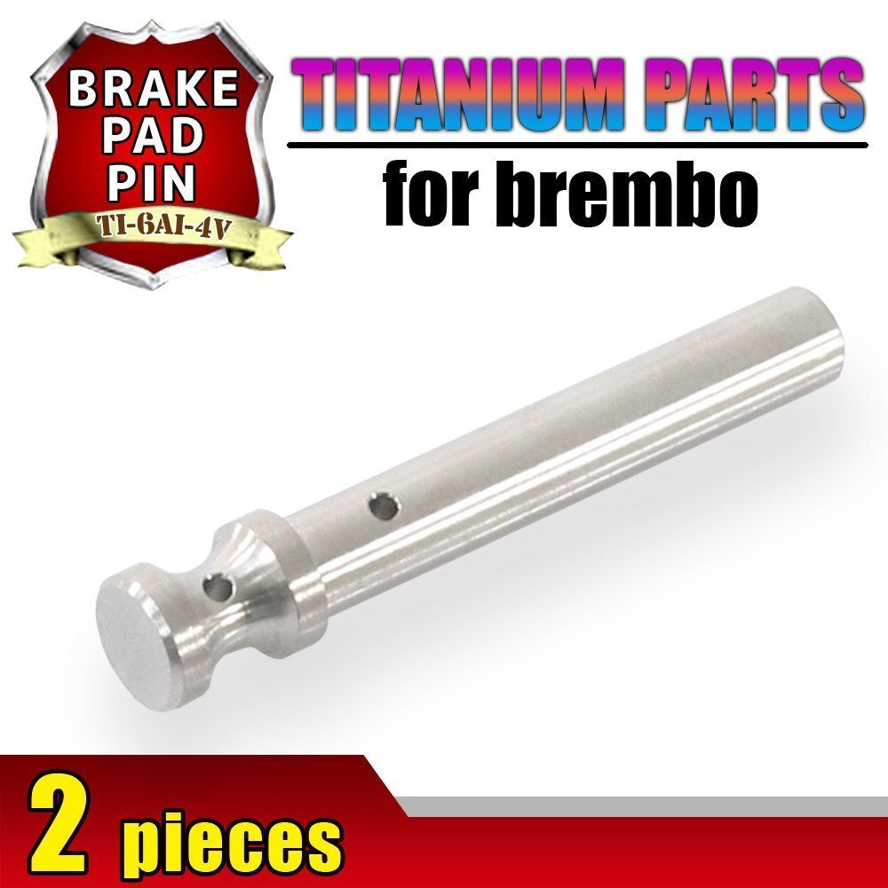 メール便OK!チタン製ブレーキパッドピン ブレンボ レーシングキャリパー 4POT 1PIN用 2本セット シルバー 64チタン拍卖