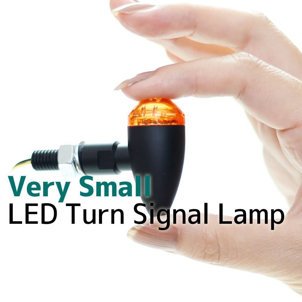 超小型 マイクロ ミニ ブレット LEDウインカー ブラックボディ アンバーレンズ 車検対応 2個セット ソフテイル ブレイクアウト ストリート拍卖