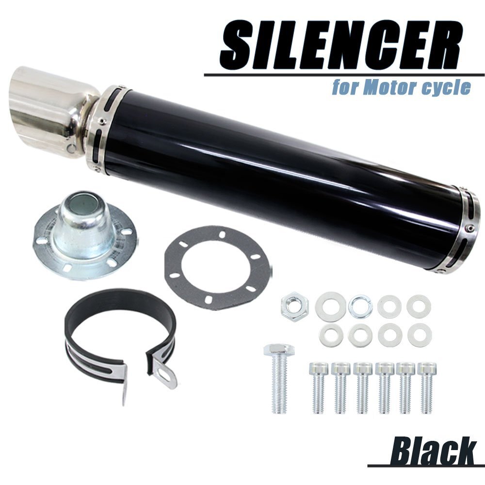 スリップオンマフラー サイレンサー ブラック インナーバッフル チタン 黒 音量調節 汎用 バイク オートバイ 外装 パーツ CB750FC拍卖