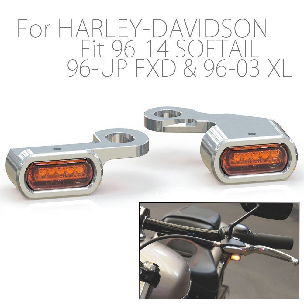 ハーレー スポーツスター ソフテイル ダイナ LED リロケーション マイクロミニウインカー クロームボディ アンバーレンズ XL883N XL1200X拍卖