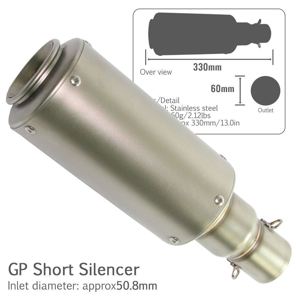 汎用 GPショートサイレンサー φ50.8 缶型 筒型 チタンカラー 焼き色なし フェイクチタン TMAX FZ6N FZ400 FZ750 SRX400拍卖