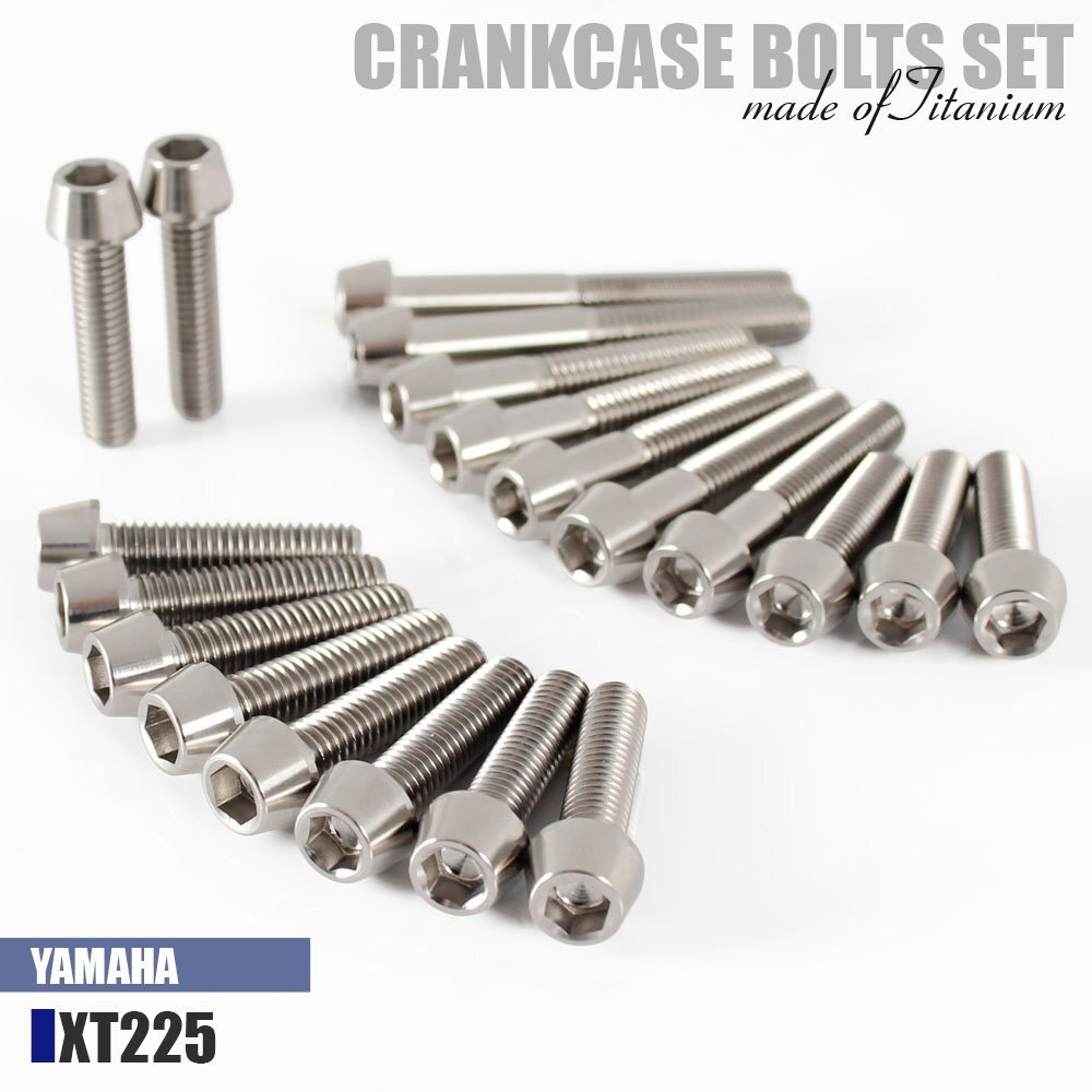 チタンボルト ヤマハ XT225専用 クランクケース 1KH エンジンカバー ボルト セット 20本 シルバー 軽量化 カスタム ネジ レストア拍卖