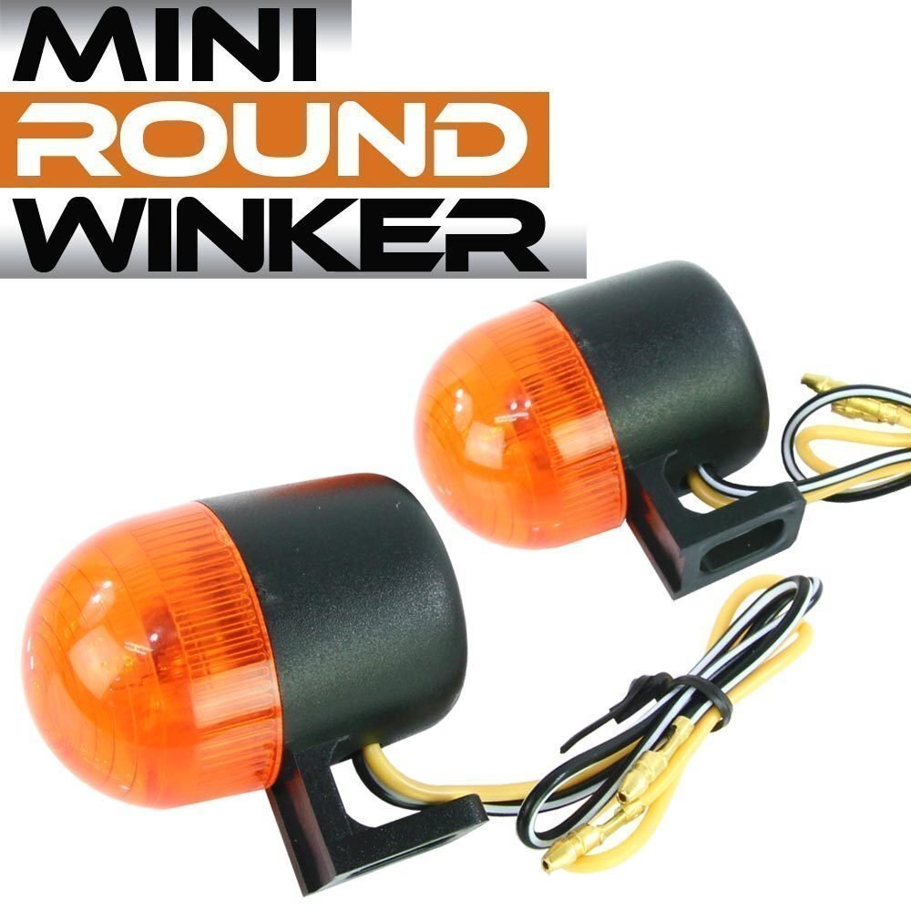 バイク用 ミニ ラウンド ウインカー オレンジレンズ 2個セット TW200 セロー250 WR250R XT250X トリッカー YZ450F YZ250FX YZ125 YZ85LW拍卖