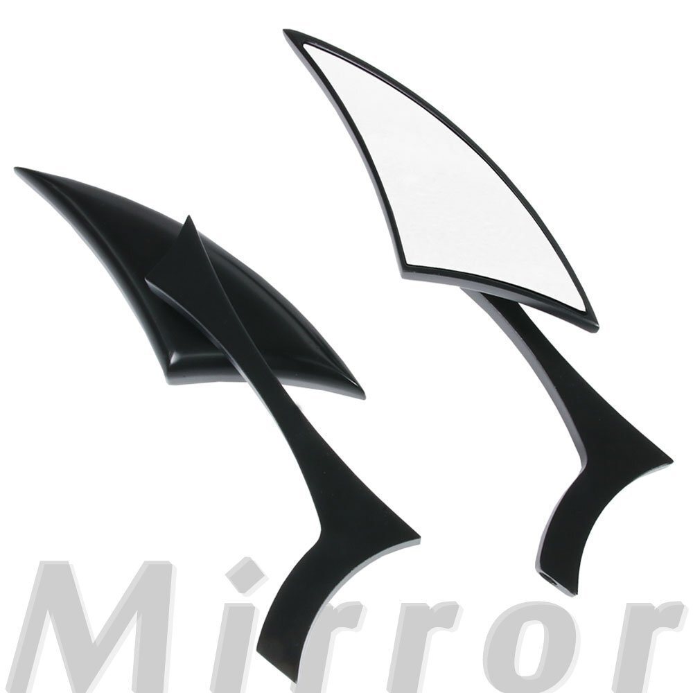 汎用 シックルミラー 異形タイプ ブラック マットブラック 左右セット ブルバード GS1100L イントルーダー GS1000 GS650GT デスペラード拍卖