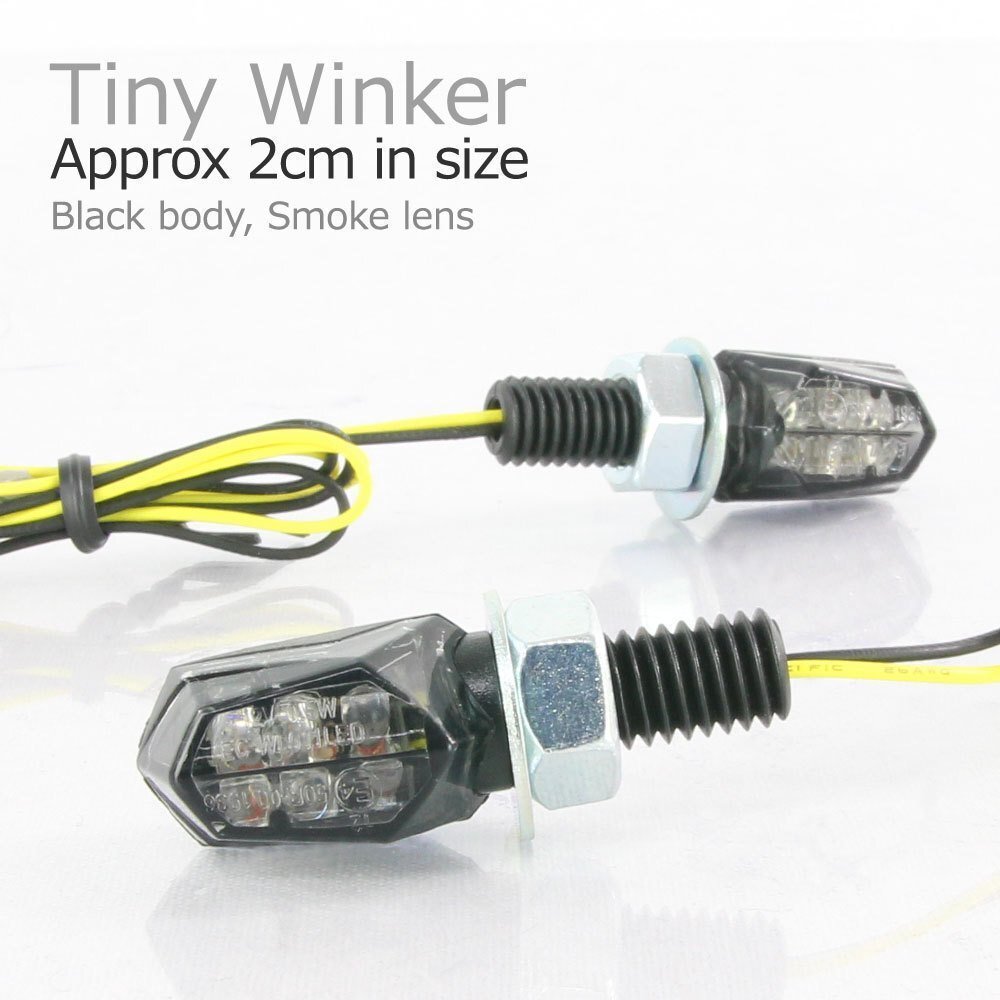 極小 マイクロ ミニ LED ウインカー スモール ウィンカー ブラックボディ スモークレンズ ヨーロピアン ユーロ 旧車 車検対応 2個セット拍卖
