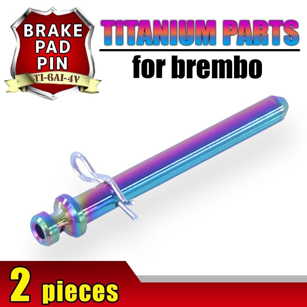 メール便OK!チタン製ブレーキパッドピン ブレンボ CNCラジアルマウントキャリパー 4POT 2PIN用 2本セット 焼き色 64チタン拍卖