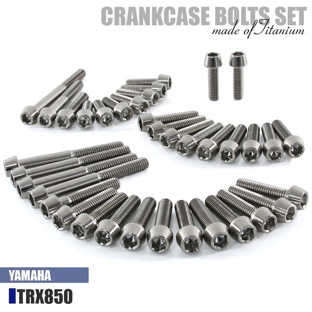 チタンボルト ヤマハ TRX850専用 クランクケース エンジンカバー ボルト セット 37本 シルバー 軽量化 カスタム チタン拍卖