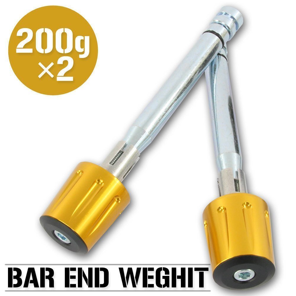 バーエンドウエイト 200グラム ゴールド 金 アルミ削り出し 2個セット GPZ900R ZRX1200 Z800 Z750 Z1000 ゼファー750 Z1 Z2 KZ1000拍卖