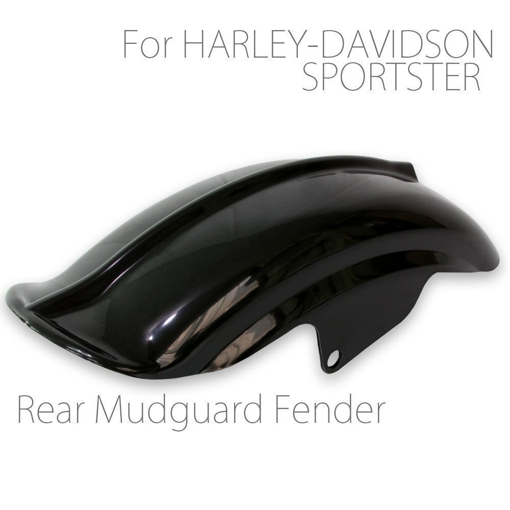 ハーレー スポーツスター リアフェンダー マッドガード 黒ゲルコート XL883 XL1200 リブ付き 1994~2003モデル拍卖