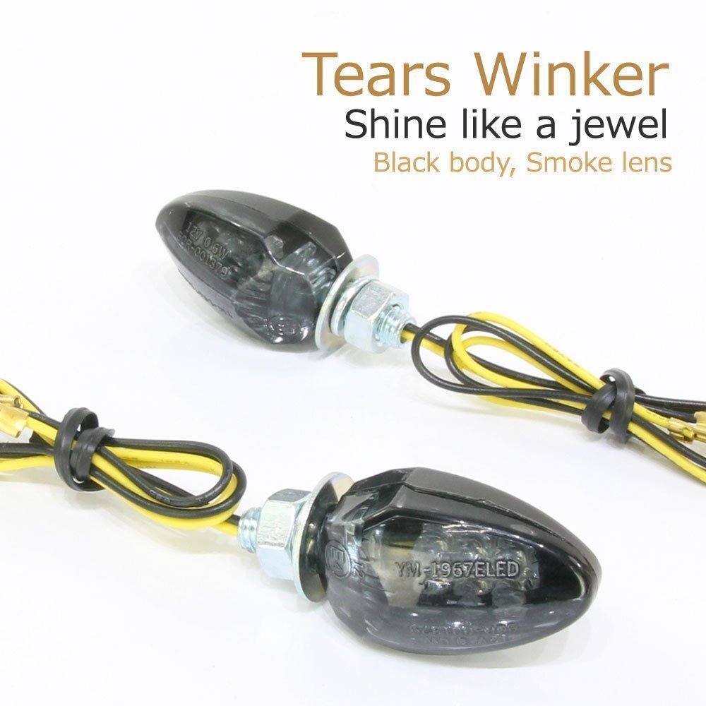 極小 LED ティアーズ ウインカー マイクロ ミニ ウィンカー ブラックボディ スモークレンズ ヨーロピアン ユーロ 旧車 車検対応 2個セット拍卖