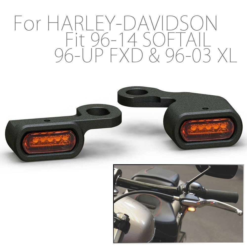 ハーレー スポーツスター ソフテイル ダイナ LED リロケーション マイクロミニウインカー ブラックボディ アンバーレンズ XL883N XL1200X拍卖