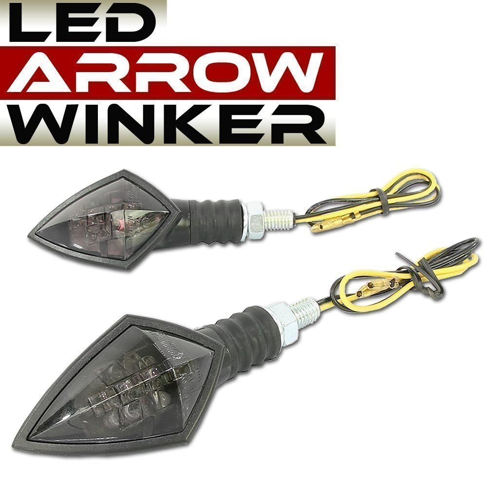 汎用 バイク用 LED アローウインカー スモークレンズ ウィンカー 2個セット エリミネーター ザンザス ZRX400 バリオス Z900RS拍卖