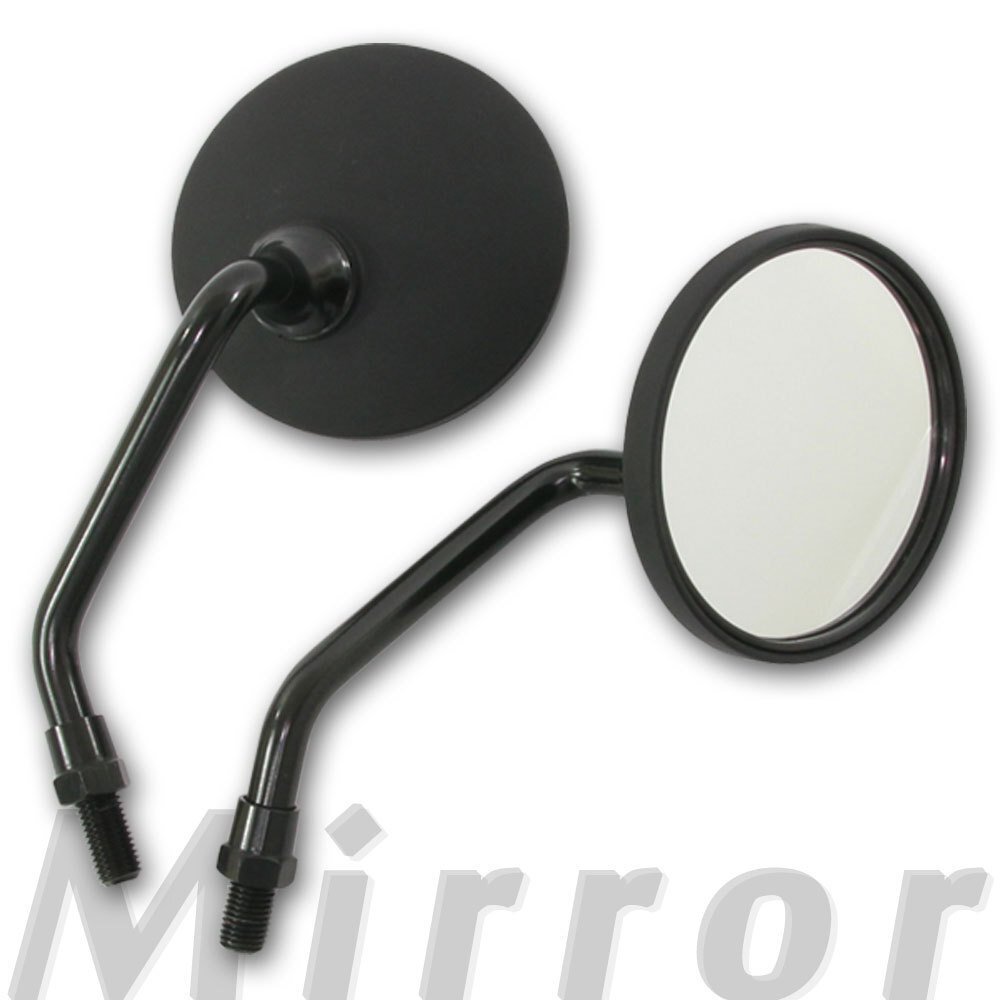 ショートステム ラウンドミラー 丸型ミラー ショートステー マットブラック 取り付けネジ10mm 左右セット つや消し黒 マグザム T-MAX GX250拍卖
