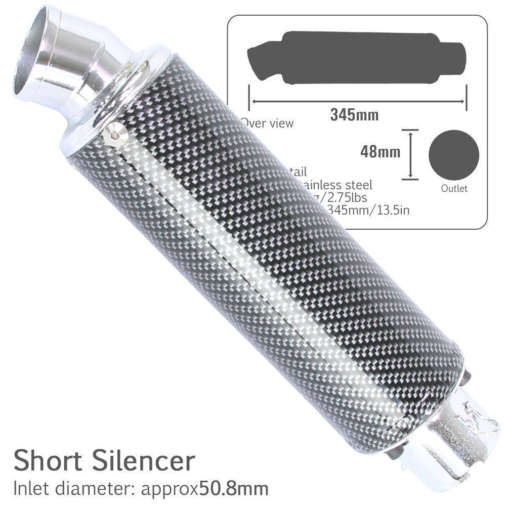 汎用 差込径 φ50.8 アルミ製 カーボンカラー サイレンサー 80φx240mm スリップオン マフラー モンキー ゴリラ Z50J AB27拍卖