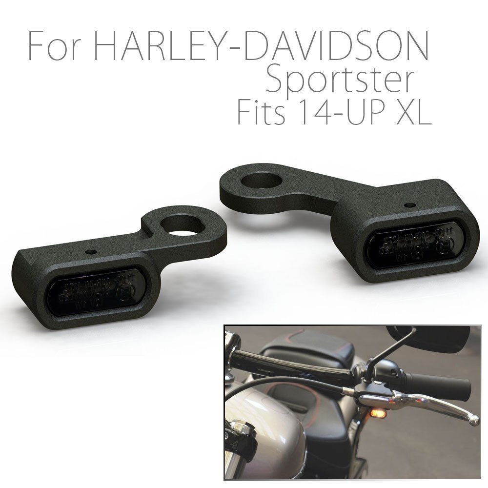 ハーレー スポーツスター 2014年以降適合 LED リロケーション マイクロミニウインカー ブラックボディ スモークレンズ XL883N XL1200T拍卖