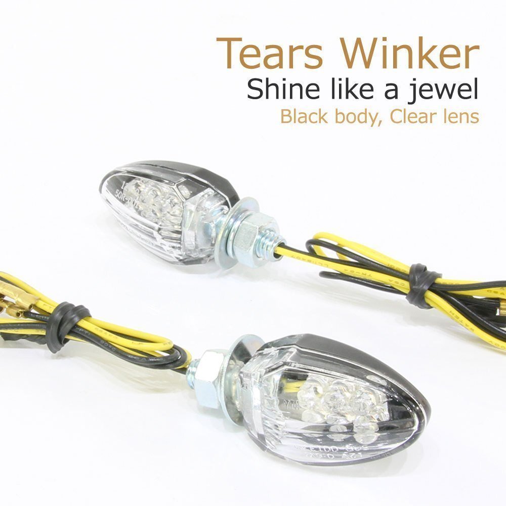 極小 LED ティアーズ ウインカー ミクロ ウィンカー ブラックボディ クリアレンズ ヨーロピアン ユーロ 旧車 車検対応 2個セット拍卖