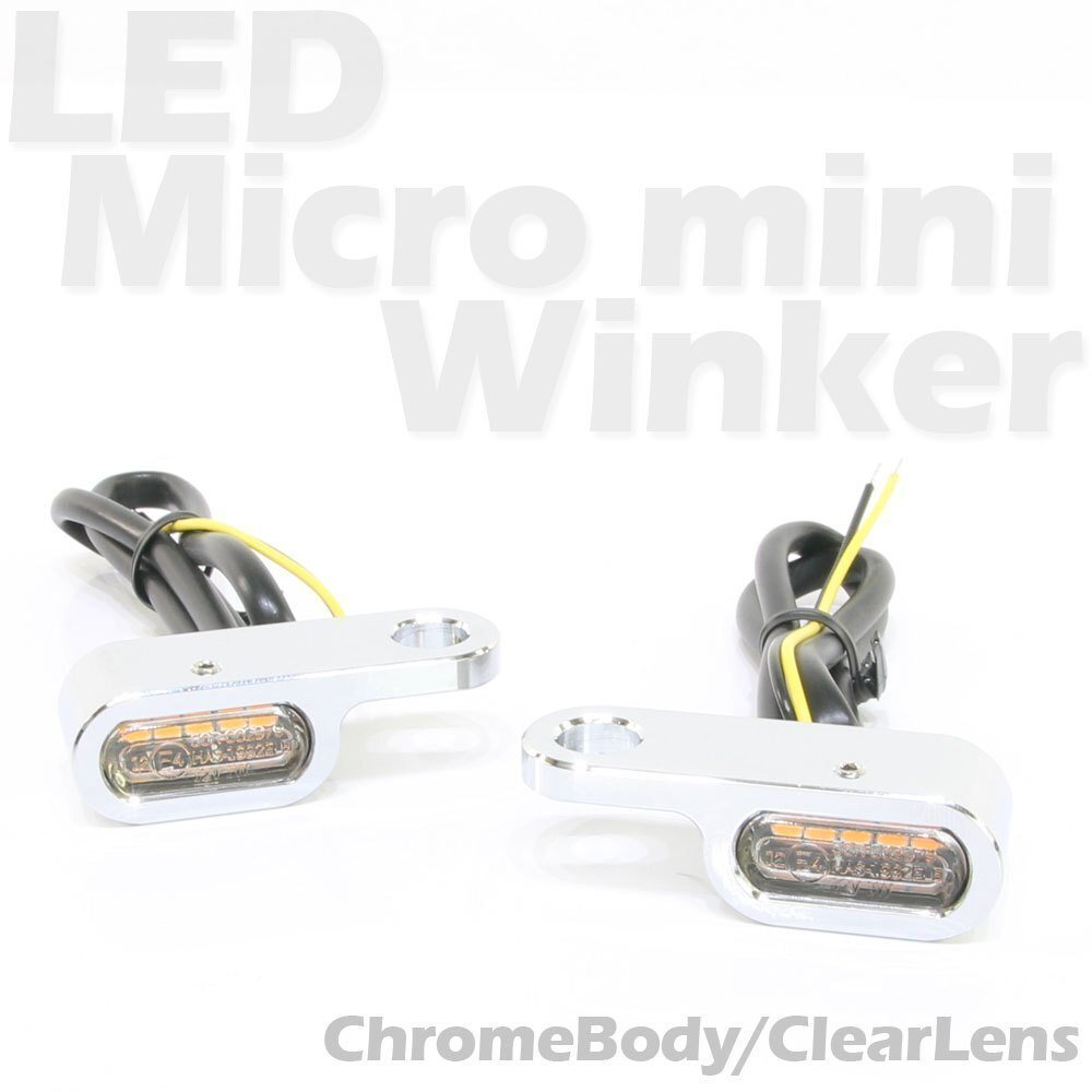 超小型 マイクロ ミニウインカー クローム メッキ クリア LED シンプル おしゃれ 2個セット かっこいい ミニバイク カスタム ハンターカブ拍卖
