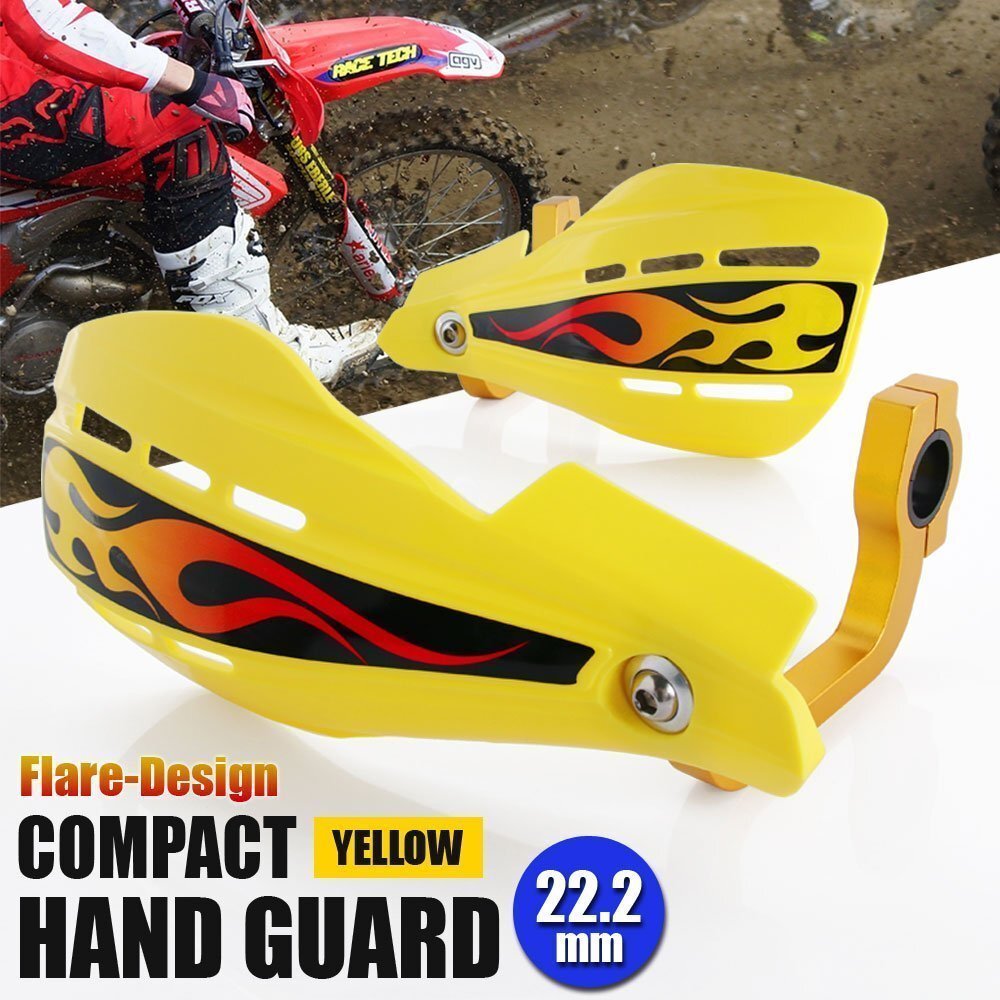 22.2mm 汎用 ハンドガード ブッシュガード イエロー アフリカツイン ゴリラ エイプ ズーマー CB125R ダックス グロム XR230 XL125S XLR250R拍卖