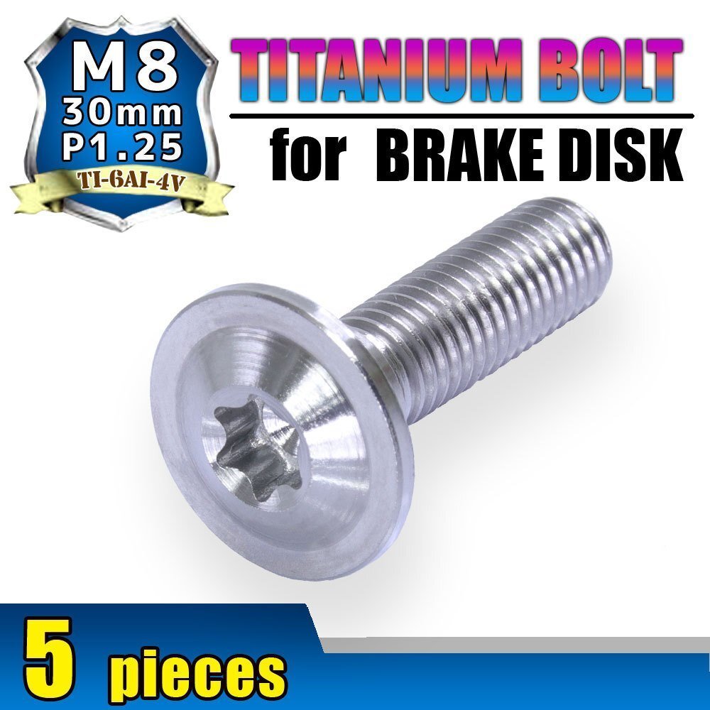 メール便OK!M8×30 P1.25 チタンボルト ブレーキディスクボルト 5本セット 8mm 30mm 3cm ピッチ1.25 ZRX1100 ニンジャ400 ZX-7R拍卖