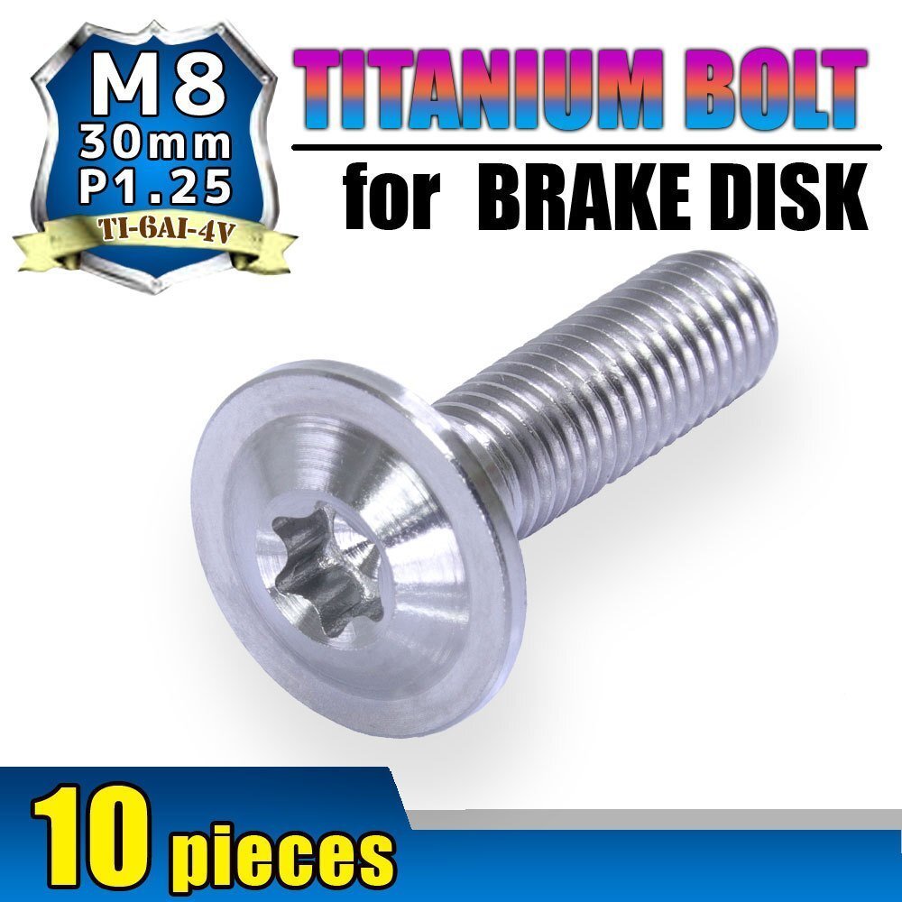 メール便OK!M8×30 P1.25 チタンボルト ブレーキディスクボルト 10本セット 8mm 30mm 3cm ピッチ1.25 Z900 ZRX1100 ZX-10R ZX-6R ZX-7R拍卖