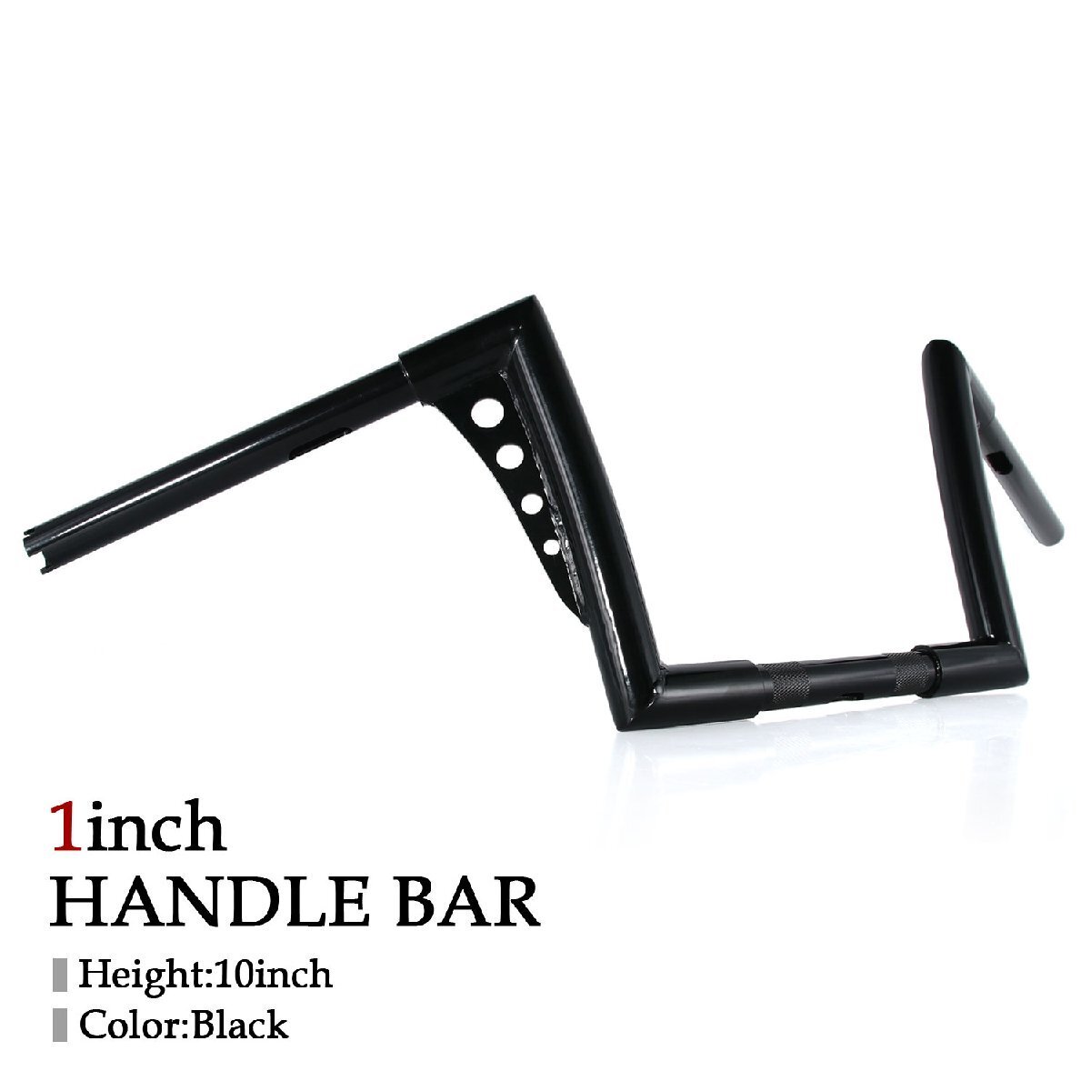 1インチ ハンドル バー Zバー 10インチ インチバー エイプバー ブラック ハーレー ダイナ スポーツスター ロードキング 補強プレート付き拍卖