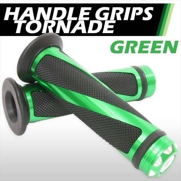 汎用 ハンドル グリップ トルネード 22.2mm バイク用 グリーン GSR250 ST250 グラストラッカー アドレス レッツ DRZ400 ZZ バンバン拍卖