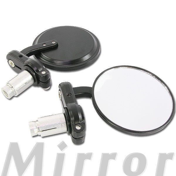 丸型 バーエンドミラー ボールジョイント 凸型ミラー 左右 ブラック 黒 FTR223 CB223 CB400SF CB400SS GB250 CRF250L CRF250M拍卖