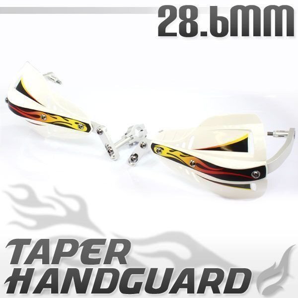 汎用 テーパーハンドル用 ナックルガード ハンドガード ホワイト 白 モンキー ゴリラ XR100モタード XR250 XR400 CRM250R FTR250 XLR250拍卖