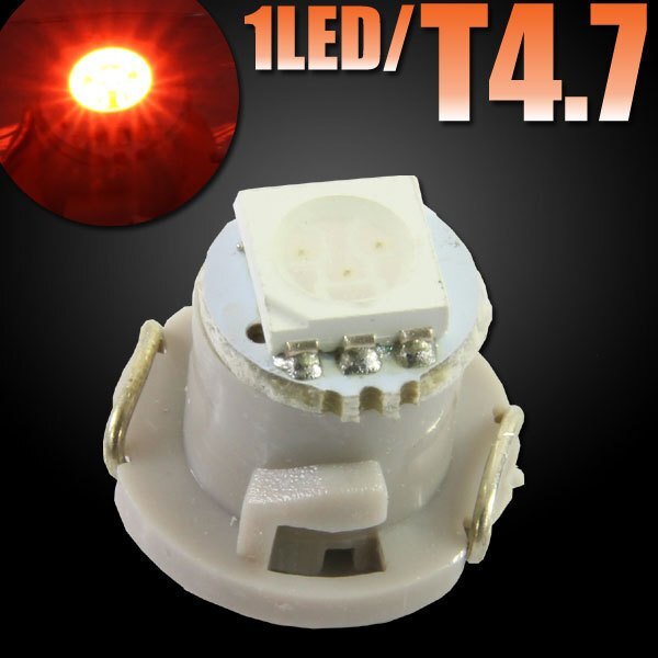 T4.7 SMD 3チップ マイクロ LEDバルブ オレンジ 橙色 1個 エアコンパネル メーターランプ インパネ インジケーター スイッチ パネル照明拍卖
