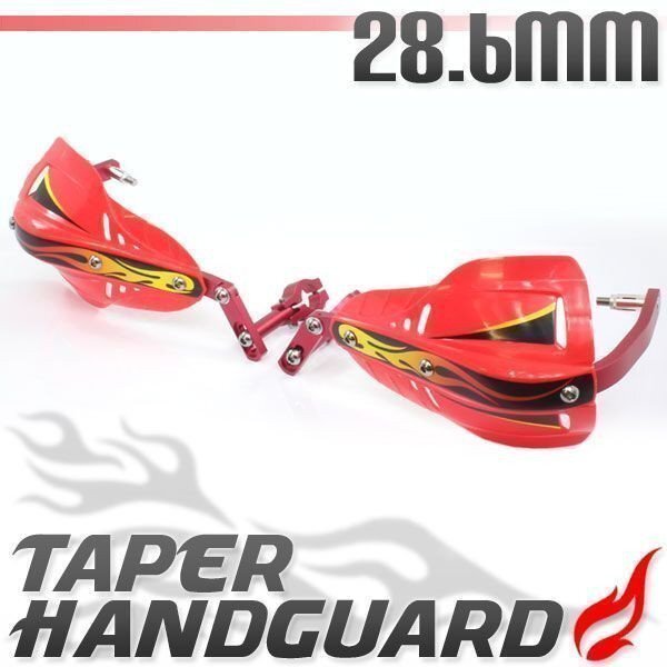 汎用 テーパーハンドル用 ナックルガード ハンドガード レッド 赤 モトクロス フサベル ATV ハスクバーナ トライアンフ KTM トライク拍卖