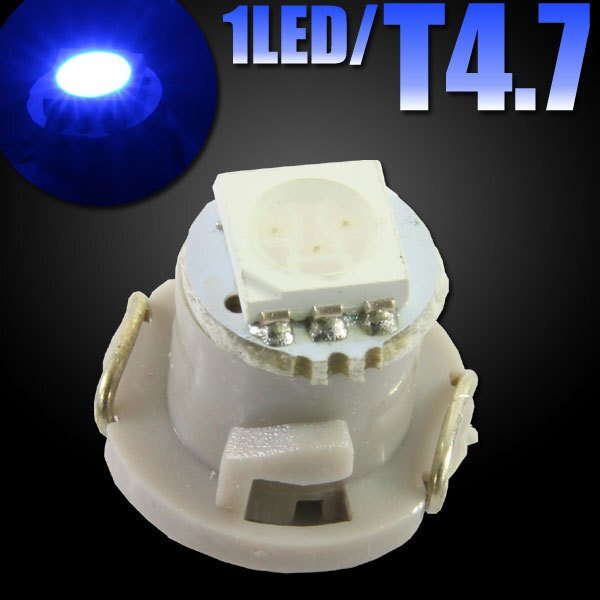 T4.7 SMD 3チップ マイクロ LEDバルブ ブルー 青 1個 エアコンパネル メーターランプ インパネ インジケーター スイッチ パネル照明拍卖