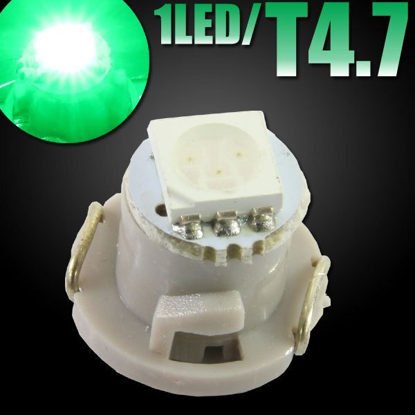 T4.7 SMD LED バルブ エアコンパネル球 メーター球 グリーン 1個 緑 イルミ スモール ポジション サイドマーカー拍卖