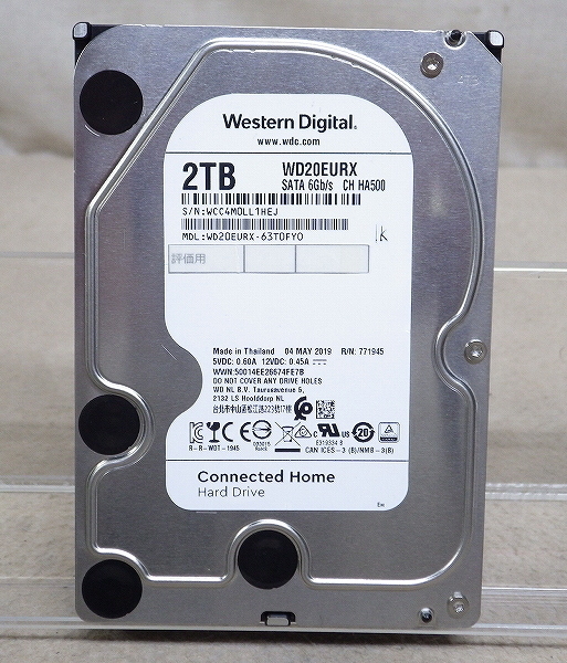 Kネま2142 WD SATA 3.5インチ 内蔵HDD 2TB WD20EURX-63T0FY0 パソコン周辺機器 PCパーツ ハードディスク拍卖