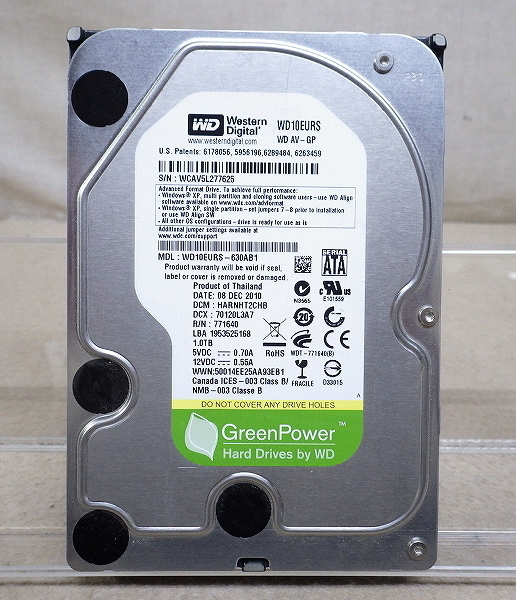 Kネま2080 WD SATA 3.5インチ 内蔵HDD 1TB WD10EURS-630AB1 パソコン周辺機器 PCパーツ ハードディスク拍卖