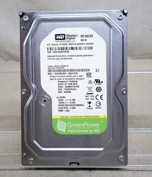 Kネま2155 WD 3.5インチ 内蔵HDD 1TB WD10EURX-63UY4Y0 パソコン周辺機器 PCパーツ ハードディスク拍卖
