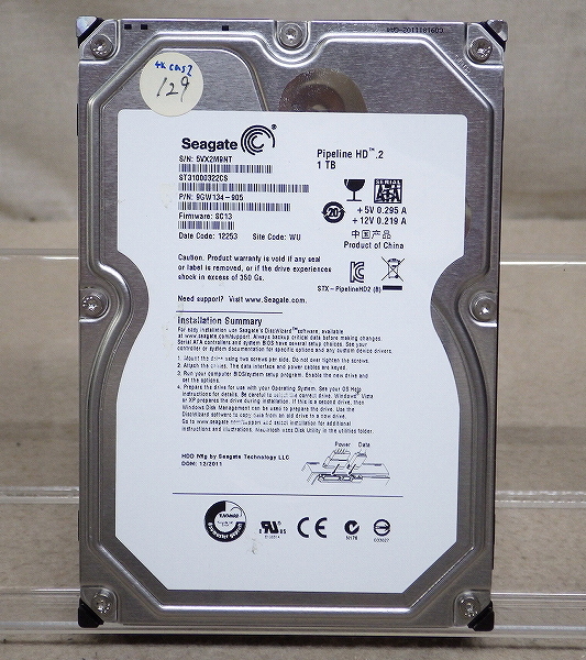 Kネま2122 SEAGATE SATA 3.5インチ 内蔵HDD 1TB ST31000322CS パソコン周辺機器 PCパーツ ハードディスク拍卖