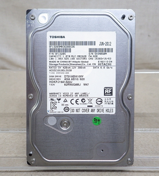 Kネま2133 日立/HITACHI SATA 3.5インチ 内蔵HDD 1TB HCS5C1010DLE630 パソコン周辺機器 PCパーツ ハードディスク拍卖