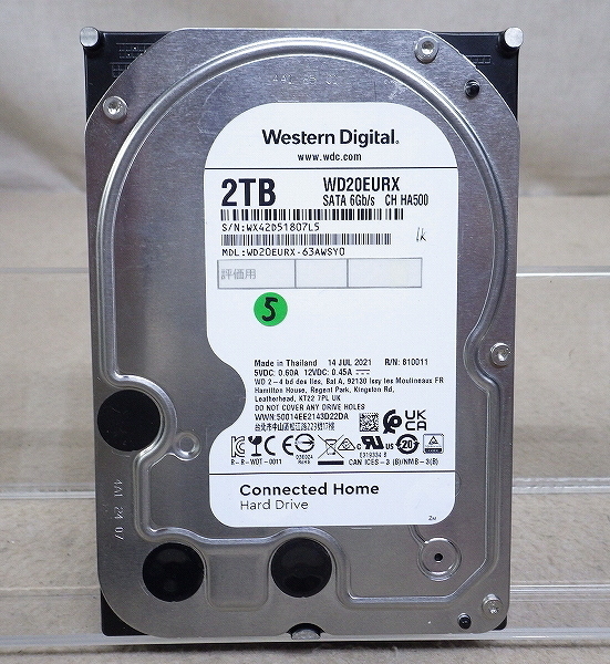 Kネま2157 WD 3.5インチ 内蔵HDD 2TB WD20EURX-63AWSY0 パソコン周辺機器 PCパーツ ハードディスク拍卖