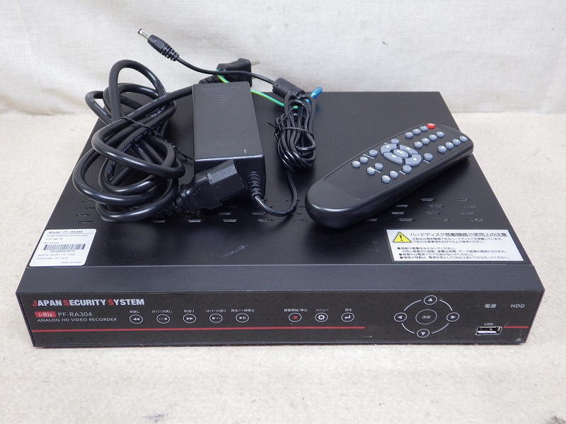 Kルま2151 日本防犯システム アナログ・AHD対応 4ch デジタルレコーダー 2TB PF-RA304 リモコン付 防犯用品 防犯カメラ用品 録画機器拍卖