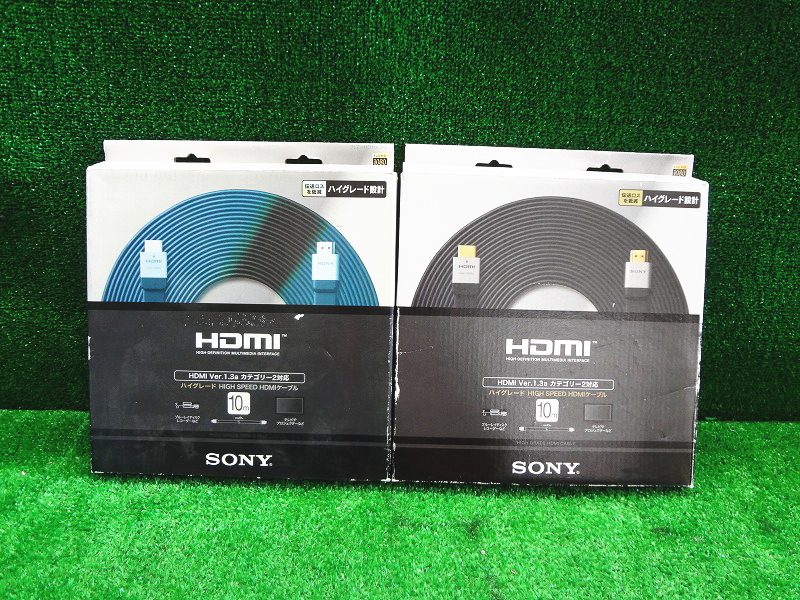 Kネか3757 SONY ソニー■HDMIケーブル■DLC-HD100HF■10m■AVケーブル 映像 音声■高速HDMIフラットケーブル■2点■PC テレビ 周辺用品拍卖