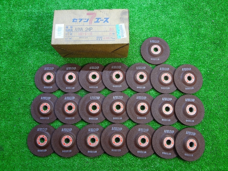 Kワお1123■ニューレジストン■セブンエース 7エース 22枚入■A/WA 24P■100×6×15■MAX.4300m/min■オフセット砥石 電動工具 パーツ拍卖
