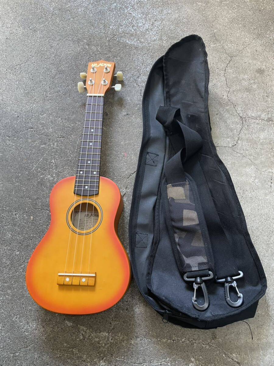 AJA MOANA アラモアナ ウクレレ UK-100G 楽器 弦楽器 ソフトカバー付き拍卖