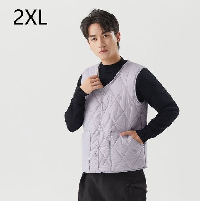 ベスト メンズベスト メンズ 前開きべスト ジレ 上着 カジュアル ボア ルームウエア 防寒 秋冬 シンプル ライトグレー 2XL拍卖