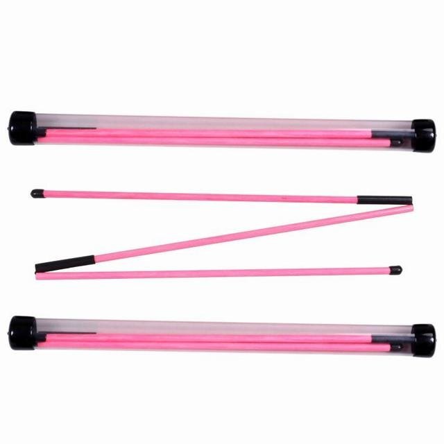 ゴルフアライメン スティック 折りたたみ式 練習用ロッド 2本セット ピンク拍卖