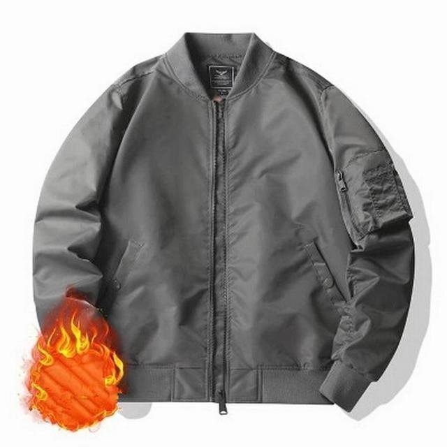 ミリタリージャケット メンズ ma-1 フライトジャケット ジャケット はおり 防寒 薄手 厚手 秋冬 グレー 4XL拍卖