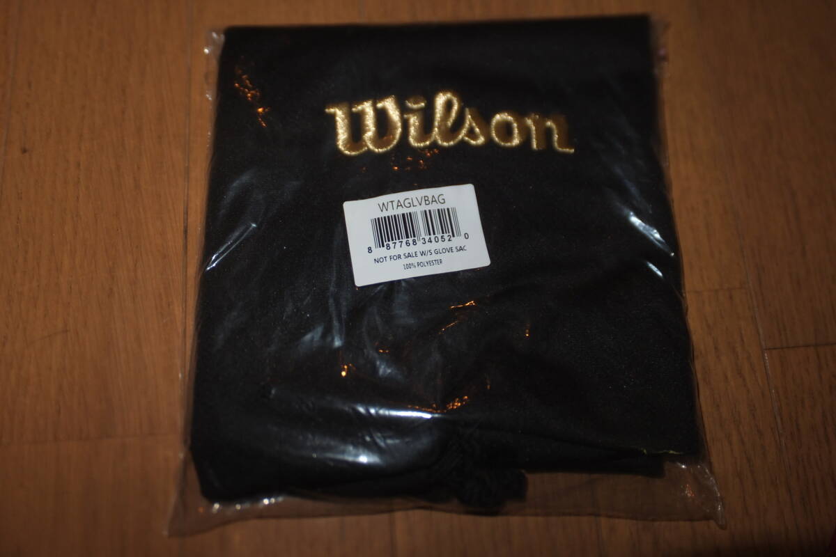 *非売品 新品 ウイルソン スタッフ グラブ袋 グローブ袋 WTAGLVBAG ブラック BK 黒 BLK Wilson Staff 野球 ベースボール 巾着袋* 拍卖