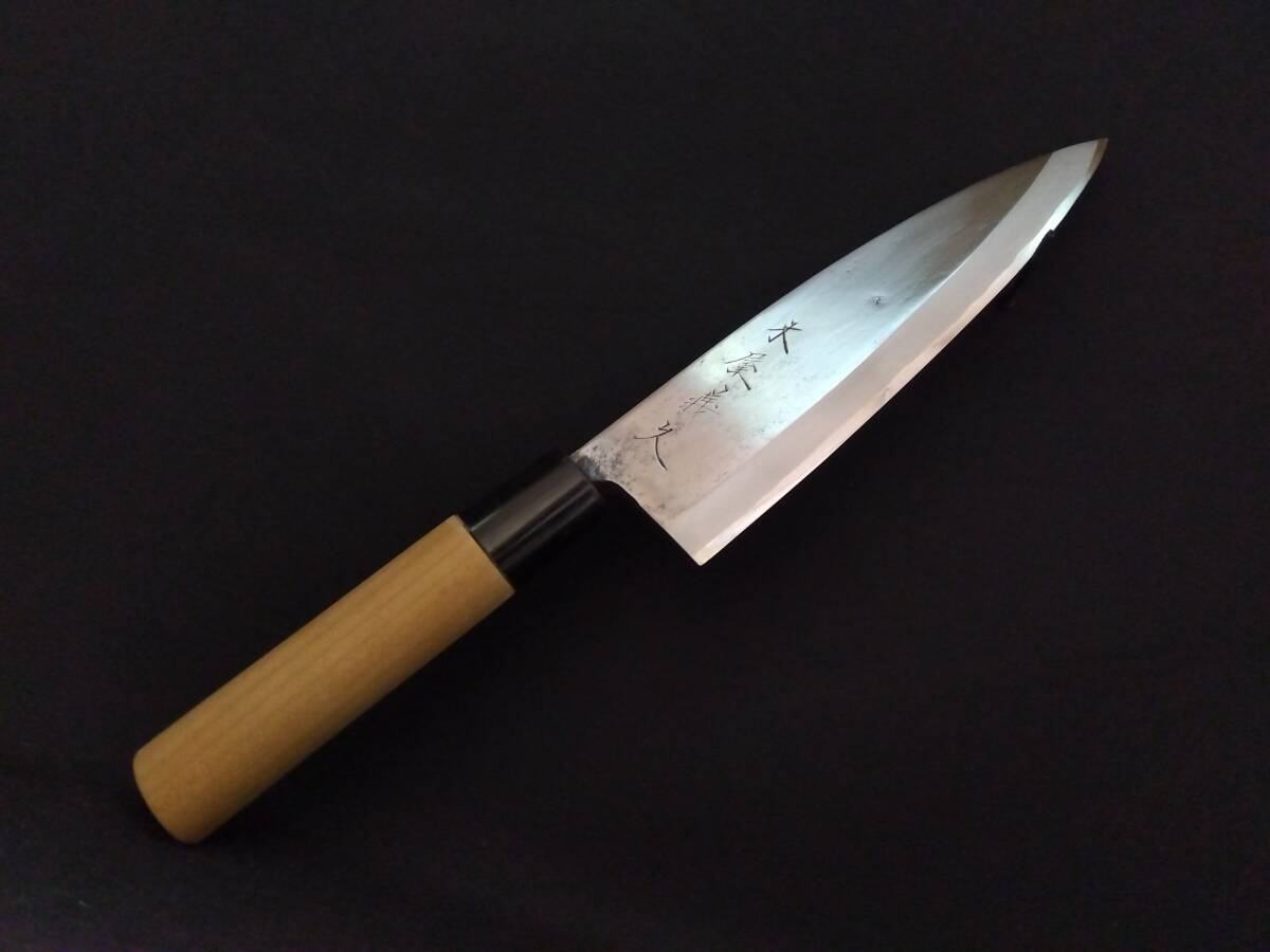 【超再生包丁】日本橋木屋 義久 出刃包丁 165mm 5寸5分 銘入り 切れ味新品以上 新品27500円 Japanese Chef Knife Made in Japan拍卖