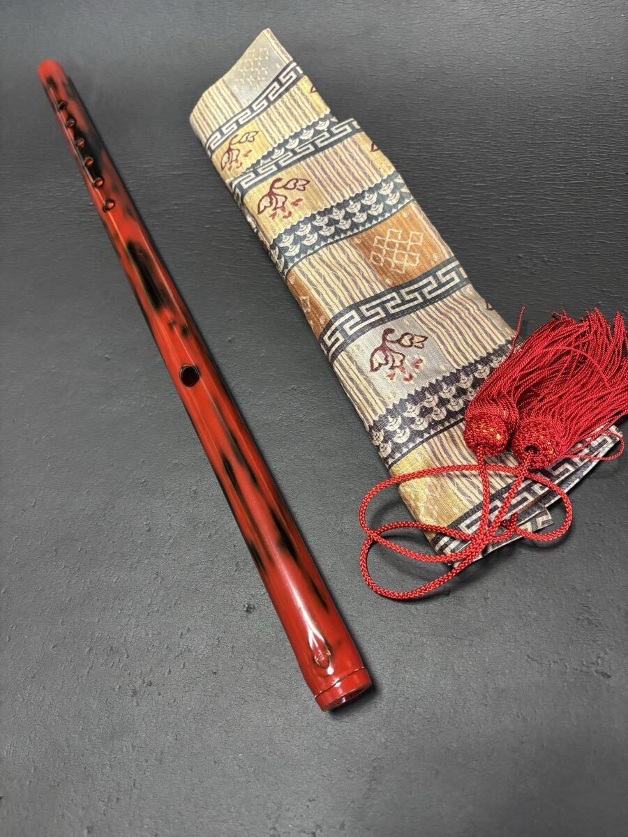篠笛 横笛 和楽器 竹製 管楽器 楽器 漆塗 (g110603)拍卖
